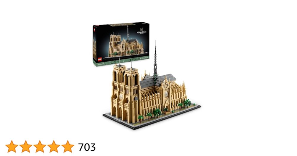 LEGO Architecture Notre-Dame de Paris - Idée Cadeau pour la Fête des Mères - Maquette de Cathédrale - Exposition Architecturale - Set pour Adulte - Cadeau pour Passionné(e) s d’Histoire & d’Art 21061