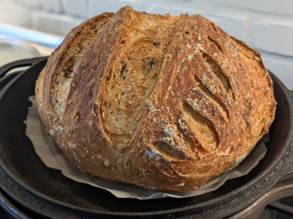 Pic of another delicious-looking, textbook loaf of bread, fresh out of the oven
