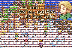 final fantasy tactics advance:
the whole screen is corrupt, resulting in a grid-like appearance, but the original screenshot is visible underneath the madness