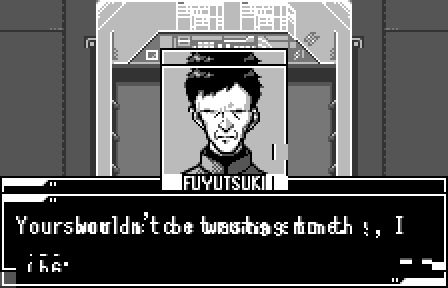 the game Neon Genesis Evangelion - Shito Ikusei, showing a glitched Fuyutsuki, saying 