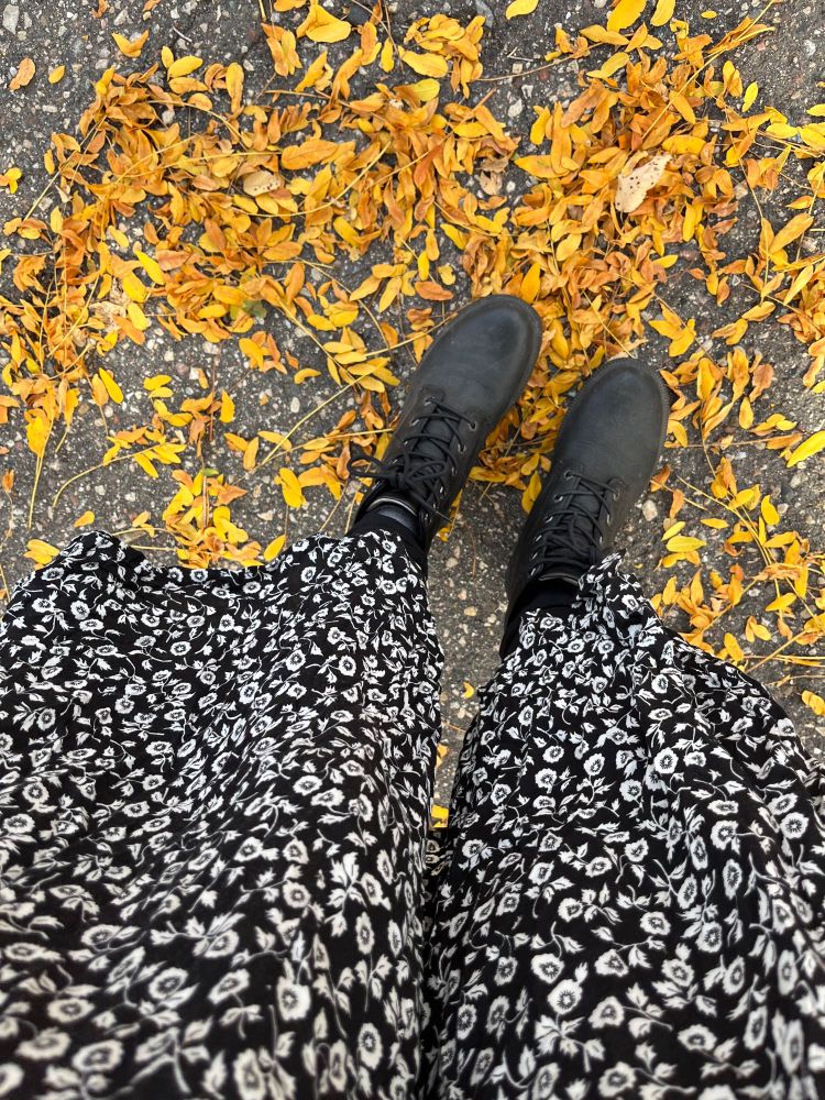 My feet and some leaves