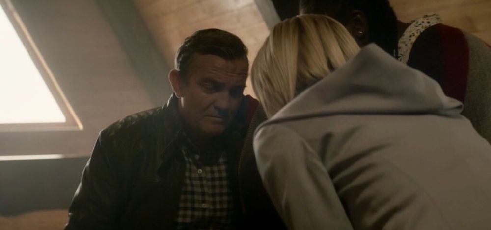 It takes you away in the alternate attic. Graham is sat down as the Doctor leans in close twlking to him. Solitract grace is also talking to him