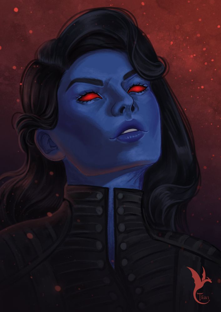 portrait illustration of a star wats Sith character