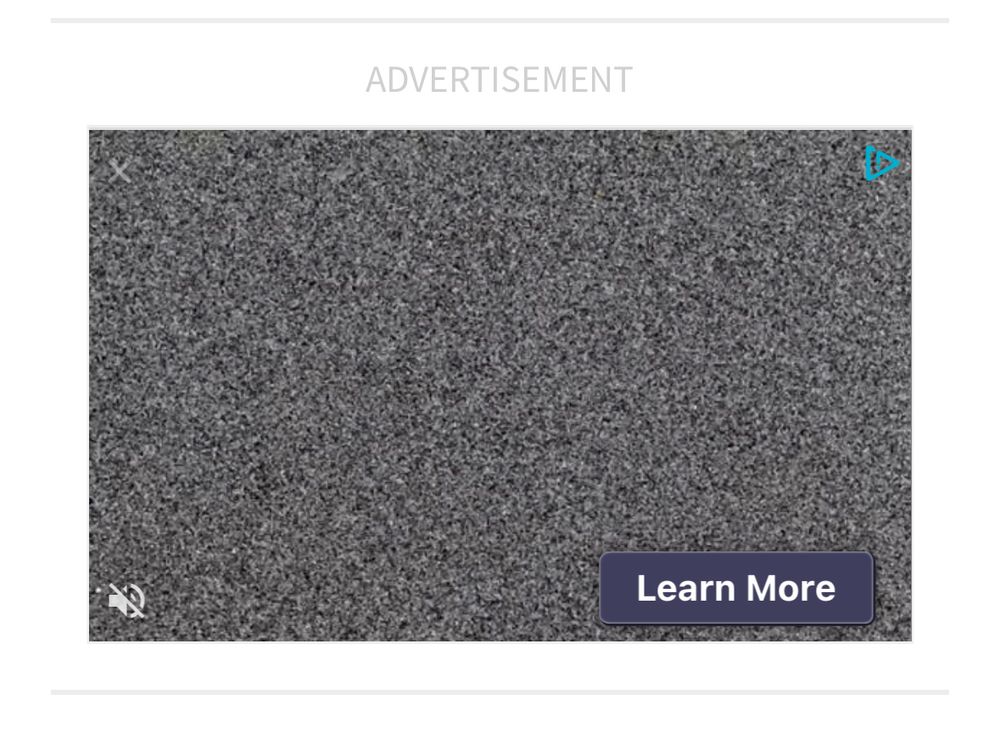 Web ad placement showing only static and a button that says ‘learn more’
