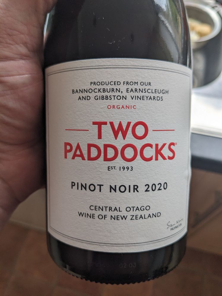 Two Paddocks Pinot Noir - Sam Neill's vineyard.