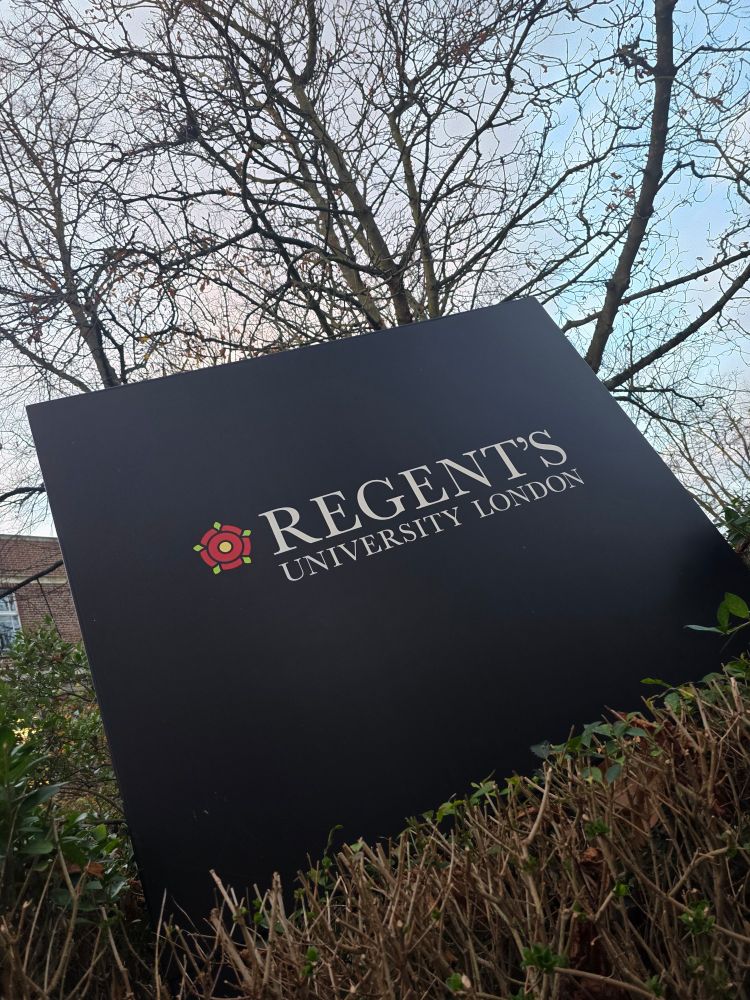 Sign reading 'Regent's University London'