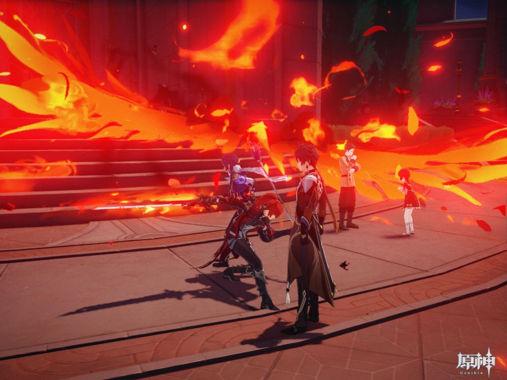 フォンテーヌで暴れるデガを見守る鍾離先生