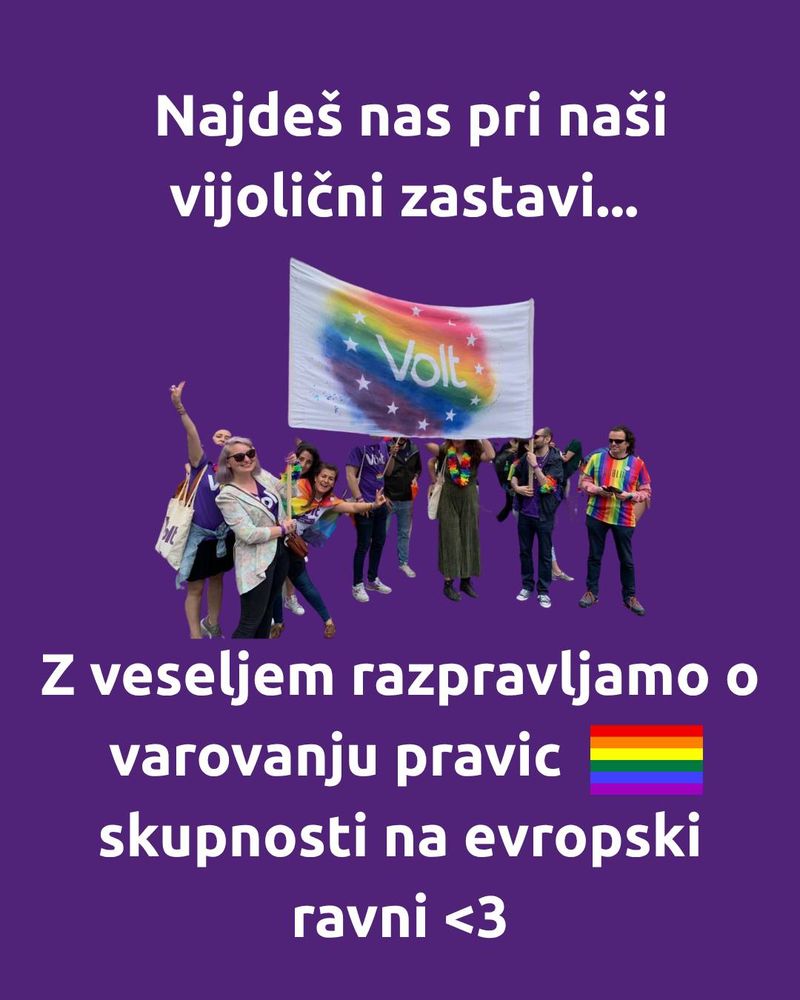 Najdeš nas pri naši vijolični zastavi... Z veseljem razpravljamo o varovanju pravic skupnost na evropski ravni <3