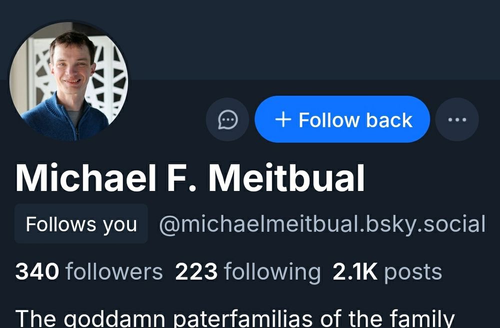 a screenshot of Mr Meitbual's profile where it is revealed that the guy follows me
