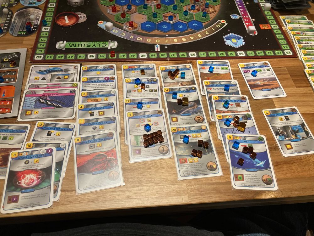 Fraser’s blue cards at the end of game. Approximately 20 of them. 