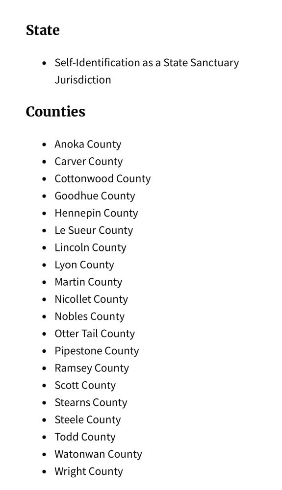 A list of mostly conservative MN counties.