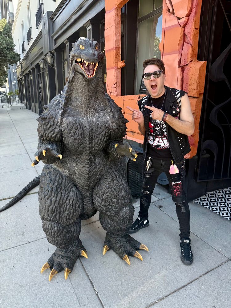 Me (Bad T) with Godzilla. 