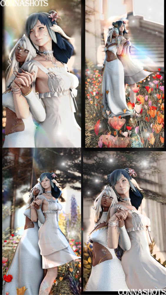 Conna and snowflowers.bsky.social posing together holding hands