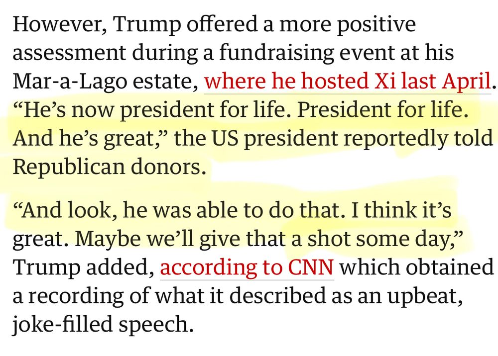 Trump talks about making himself president for life on March 3, 2018