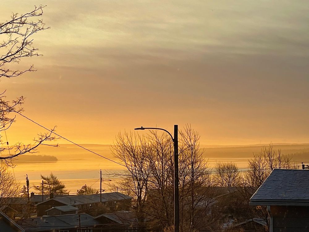Golden sunrise over the ocean. 