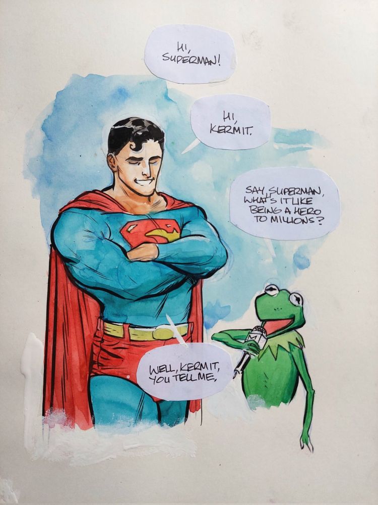 Superman meets Kermit the Frog