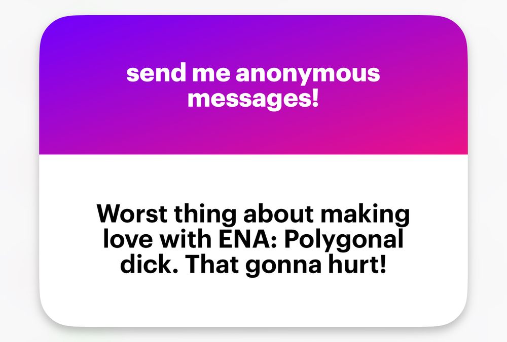 Worst thing about making love with ENA: Polygonal dick. That gonna hurt! 