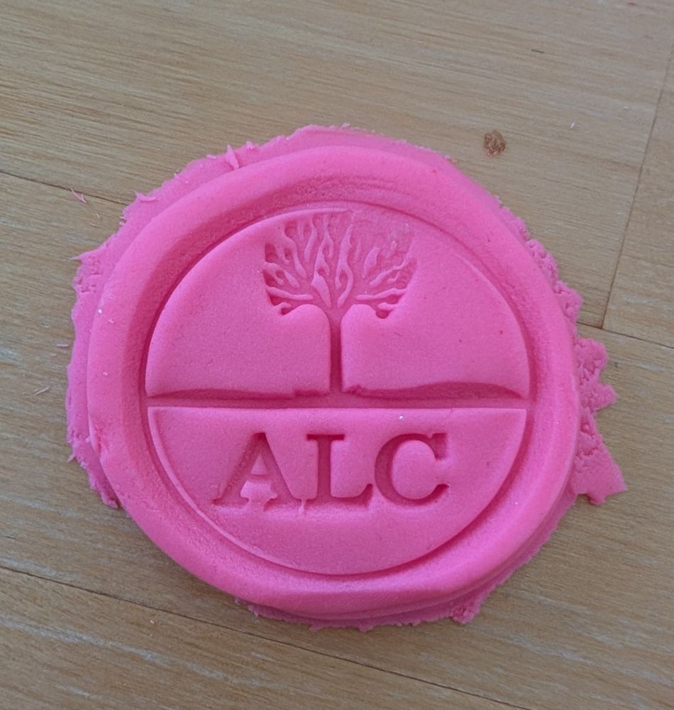 Pottery stamp on playdough