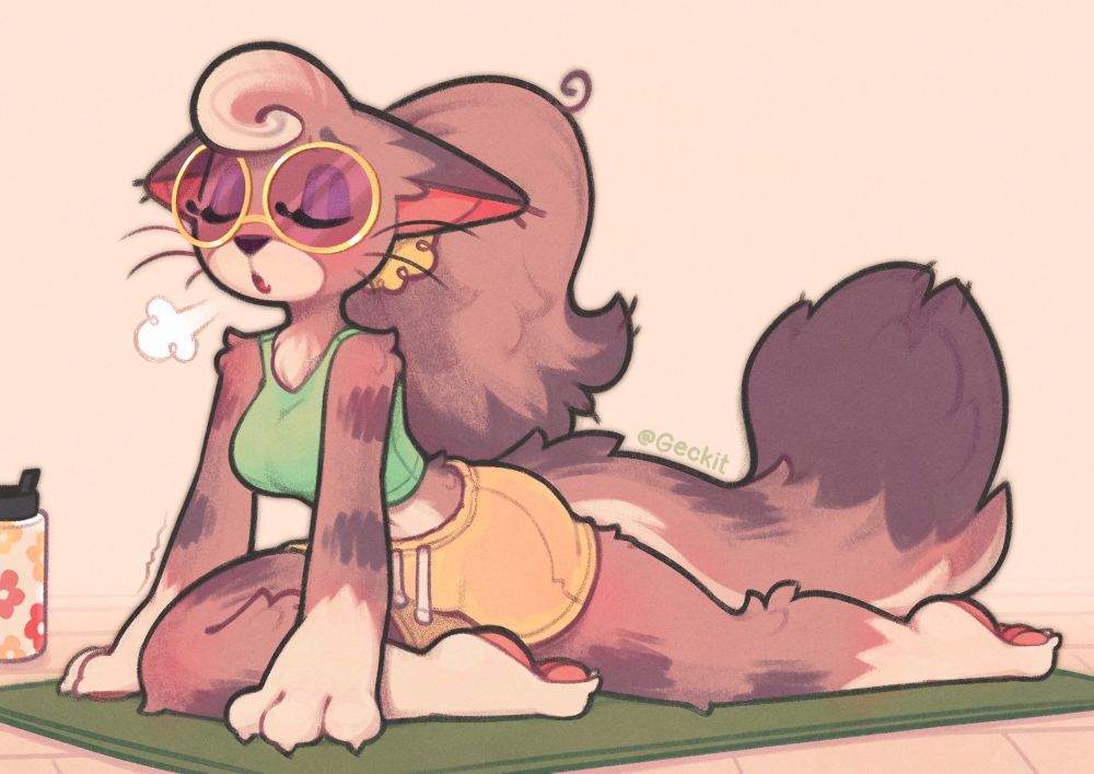 Mocha doing some yoga :)