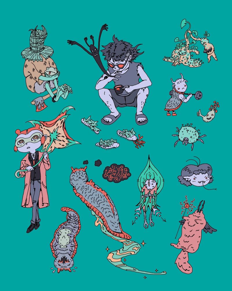 idk what you call this style of art when its not a flash sheet for tatts or a sticker sheet, its just a collection of doodles