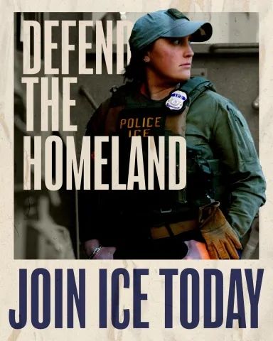 same text. A woman looking to her left in police/ ice gear.