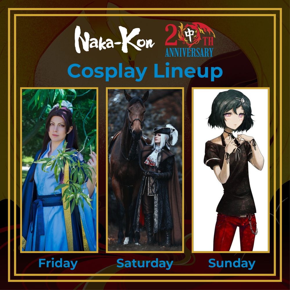 Friday: Jinshi from Apothecary Diaries
Saturday: Lady Maria from Bloodborne
Sunday: Ruka from Steins;Gate