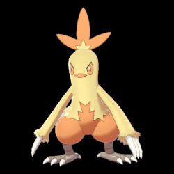 A low-res 3D image of the Pokémon Combusken