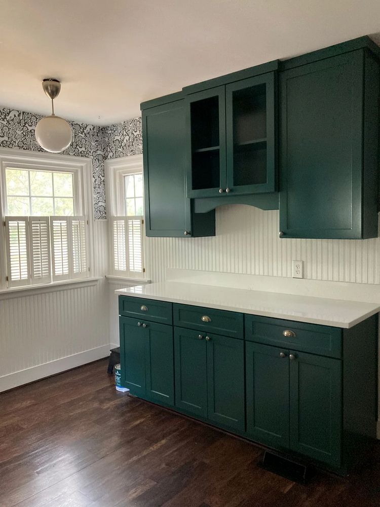 Freshly painted vintage kitchen