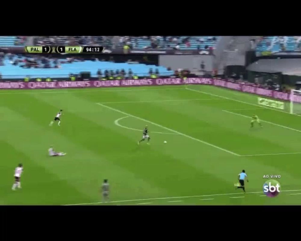 a soccer game is being shown on sbt and the score is 1 to 1