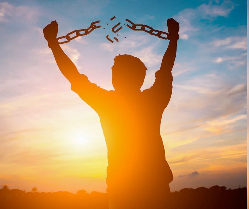 man breaking chains on his wrists meme