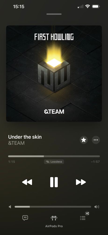 screenshot of apple music showing i’m listening to under the skin by &team