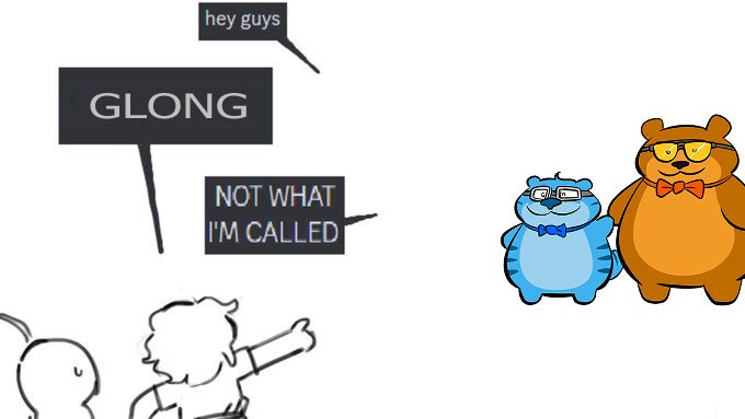Gleo saying "Hey guys" someone responding calling him "GLONG" and him replying saying "NOT WHAT I'M CALLED". I was going to edit out bear to make it easier to understand but that made me sad.