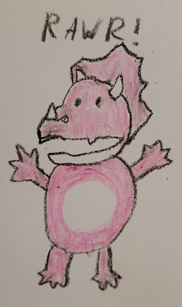 A crayon drawing of uncle Lunar