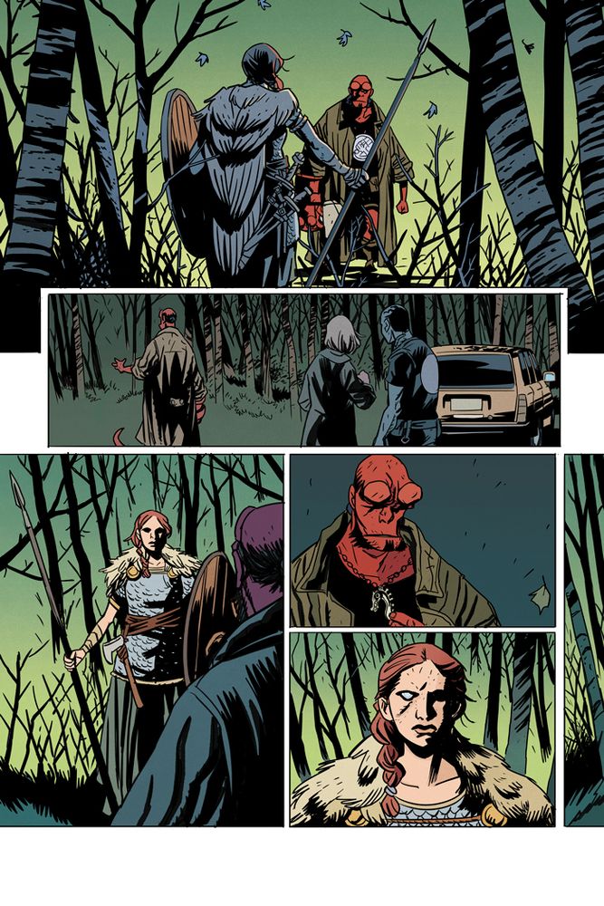 Hellboy: Bones of Giants issue 2 page by Matt Smith, colorist Chris O'Halloran. Dark Horse.