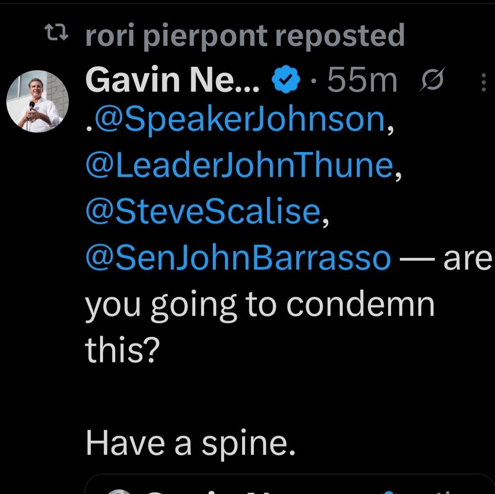 an x post from gov newsom that asks sitting gop senate leaders to speak out about Padilla 