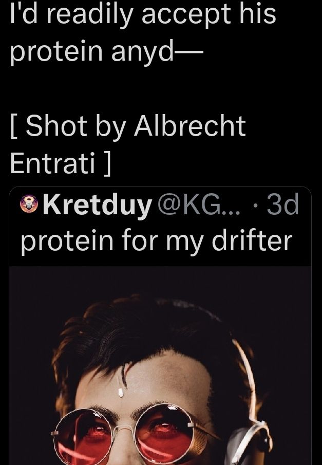 The Amir Beckett (WARFRAME) image, that has been quoted by me, is by Kretduy (@/KGiofha on twitter) 

The quote tweet is mine.