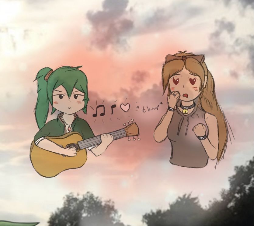 A daydream of Chelsea playing guitar for her girlfriend Tabi ❤️