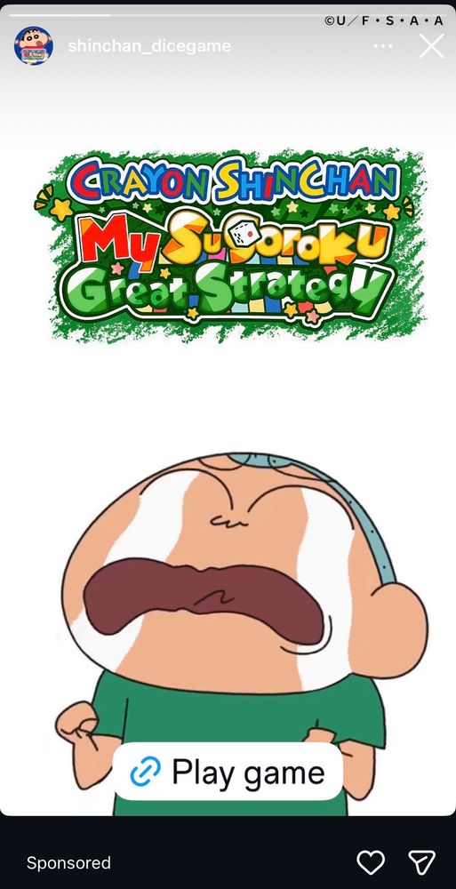 Crayon Shinchan My Sugoroku Great Strategy game ad