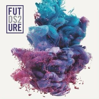 The album cover features a vibrant, swirling mix of blue and purple ink clouds on a white background, with the text "FUT DS2 URE" in the top left.