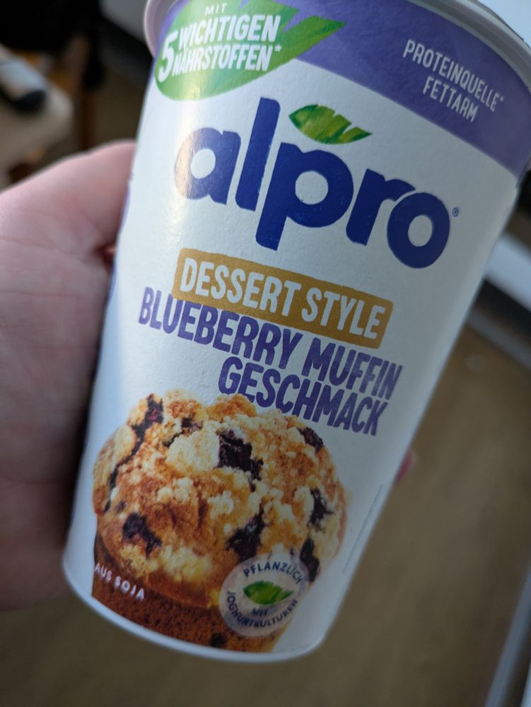 Alpro Dessert Style blueberry muffin Geschmack 