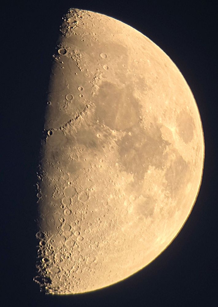 This evening's beautiful waning gibbous Moon is just 10 degrees above the horizon and 57.6% full