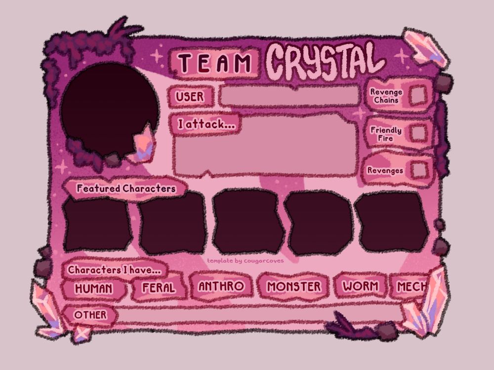 ArtFight 2025 template for Team Crystals