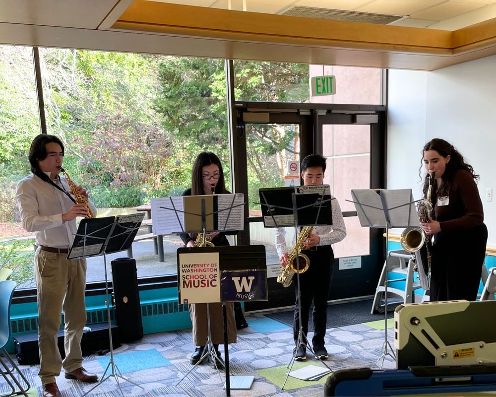 UW School of Music students' pop-up concert at Seattle Children's in February 2025