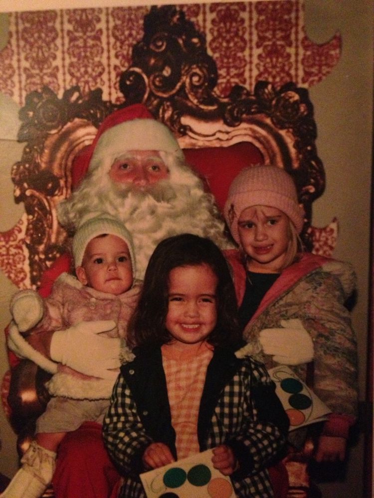 Three kids and santa