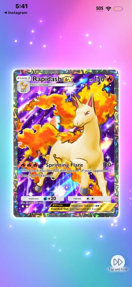 Full art rapidash pokemon TCGP 
