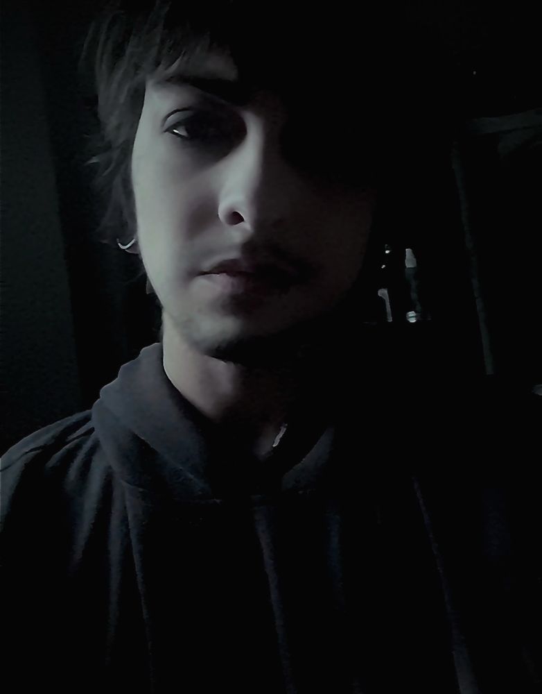 Selfie in a dark room