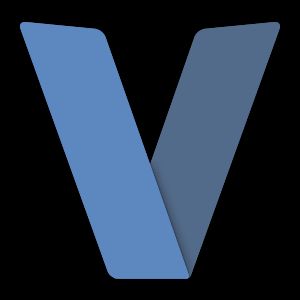 Logo du langage V en forme de V bleu