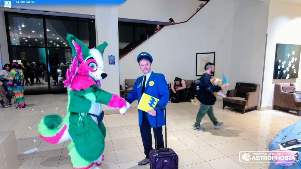 Melon shaking the pilot's hand.