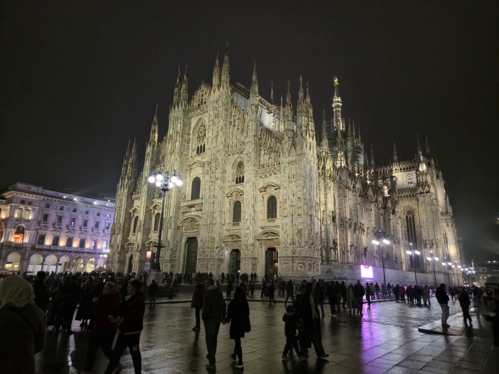Cathedral of Milan at night. 