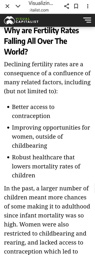 Image taken from the Visual Capitalist website on birthrates per country